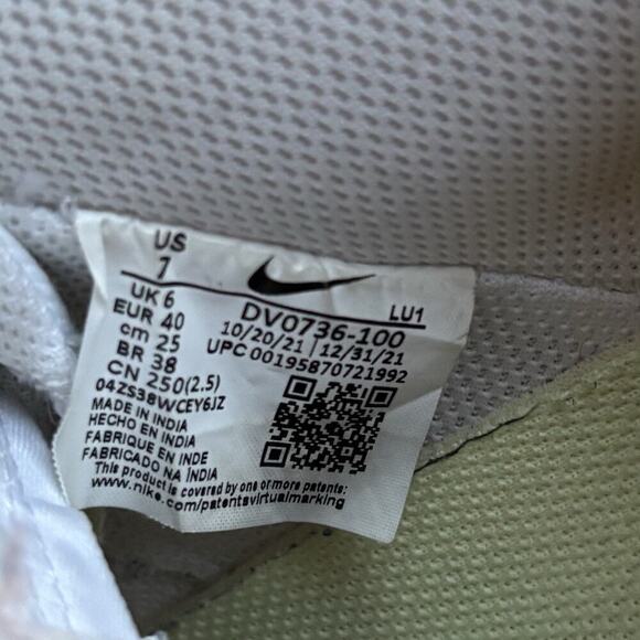 Nike Court Vision Low Canvas DV0736-100 White Sesame Size M7 W8.5 - Picture 6 of 11